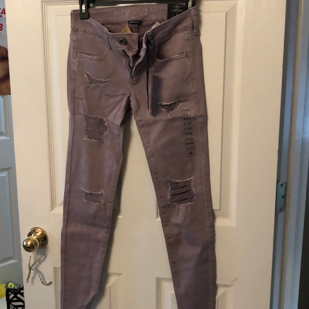 American eagle purple distressed jeans